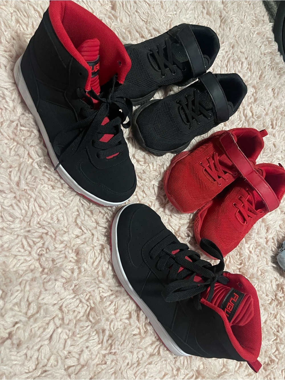 Black & Red High-Top Sneakers